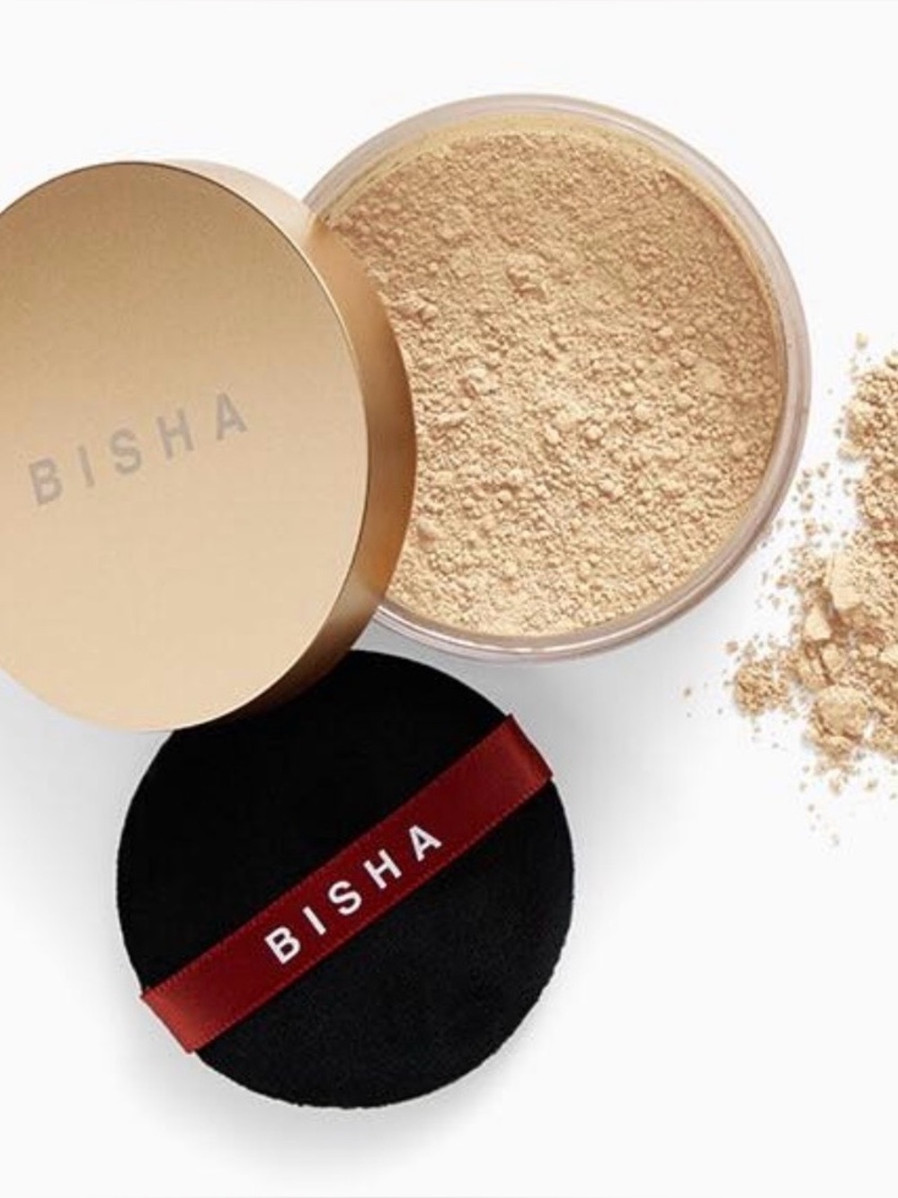 ISH Light Beige Loose Setting Powder with Black Puff